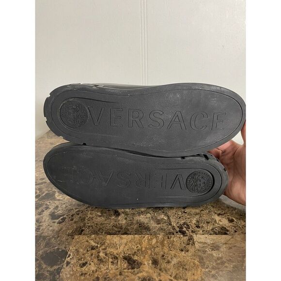 VERSACE Leather Studded Accents Sneakers - Picture 9 of 13